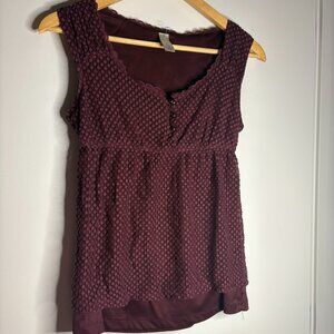 Women's Burgundy Merona Layered Top Medium